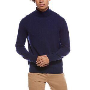 Amicale Cashmere Mens  Turtleneck Sweater, Blue